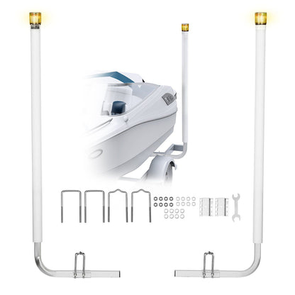 Boat Trailer Guide, 1670mm with LED Light Trailer Guide Poles, 2PCS High-Hardness Steel Guide-Ons, Wide V952-CTCDGDLXBS60WOR5F001Y3