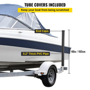 Boat Trailer Guide-ons, 40"", 2PCS Rustproof Galvanized Steel Trailer Guide ons, Trailer Guides with Black V952-CTCDGHYL40PVC20BOV0