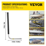 Boat Trailer Guide-ons, 40"", 2PCS Rustproof Galvanized Steel Trailer Guide ons, Trailer Guides with Black V952-CTCDGHYL40PVC20BOV0