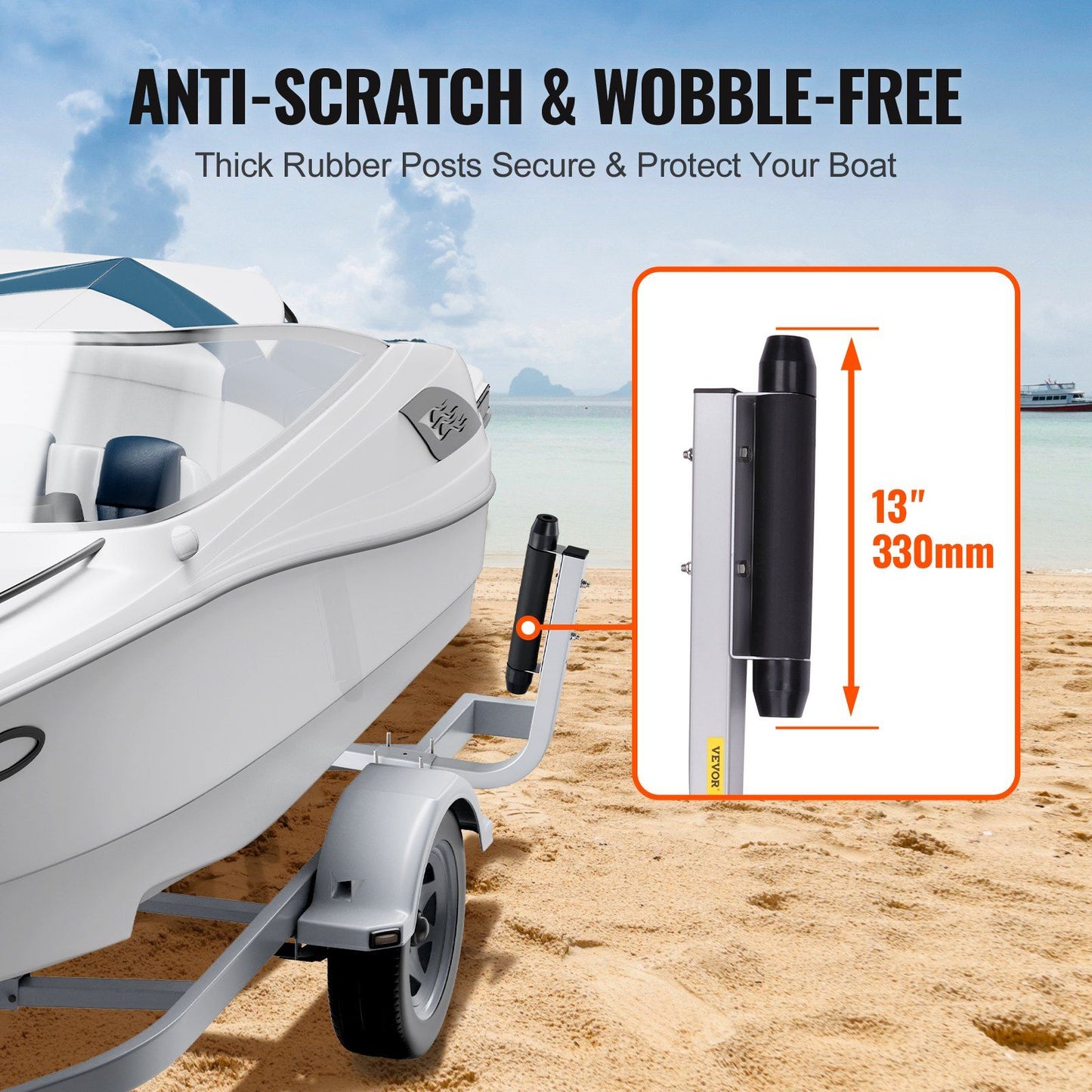 Boat Trailer Guide, 20.5" Adjustable Design Trailer Guide Poles, 2PCS Rustproof Steel Trailer Guide ons, V952-CTCDGLXLX000D34WRV0