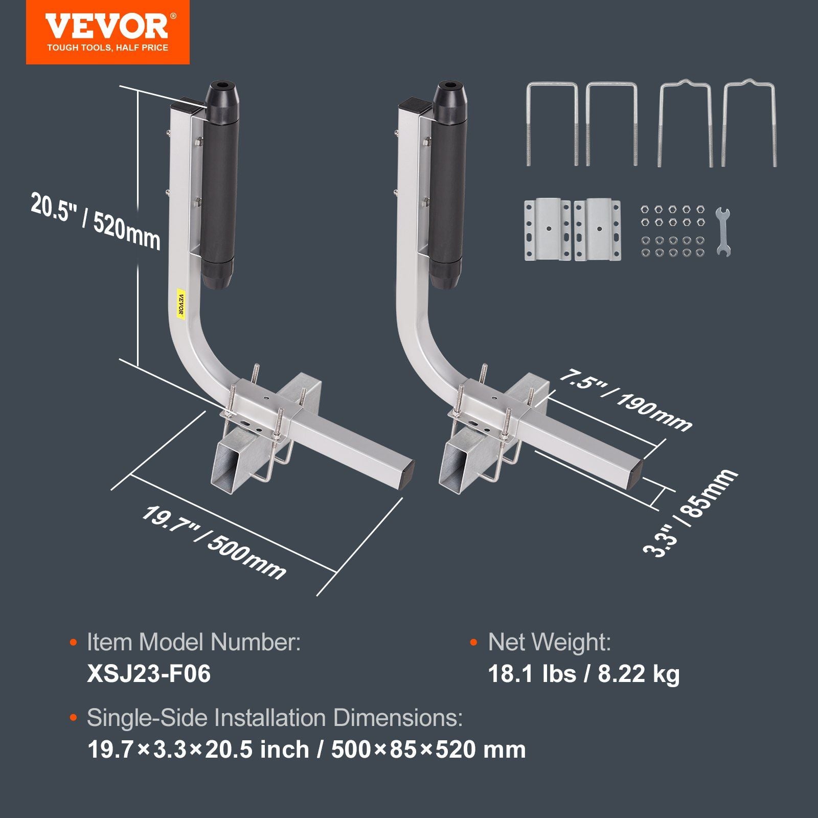 Boat Trailer Guide, 20.5" Adjustable Design Trailer Guide Poles, 2PCS Rustproof Steel Trailer Guide ons, V952-CTCDGLXLX000D34WRV0