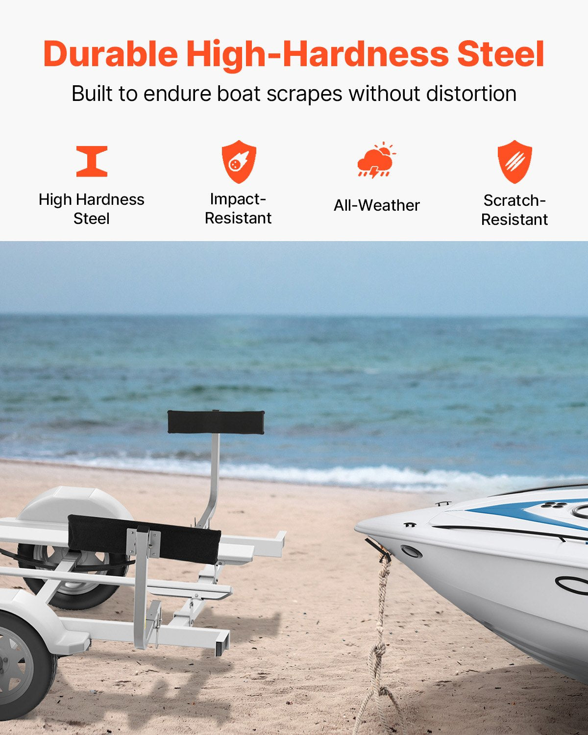 Boat Trailer Guide, 2PCS Adjustable Short Bunk Guide-Ons, Hardened Steel Trailer Guide Poles with Soft V952-CTCDGTXTX000ZAVY0V0