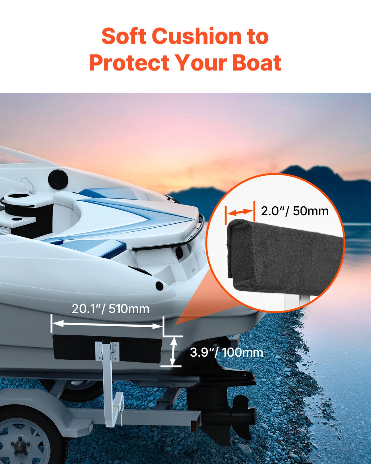 Boat Trailer Guide, 2PCS Adjustable Short Bunk Guide-Ons, Hardened Steel Trailer Guide Poles with Soft V952-CTCDGTXTX000ZAVY0V0