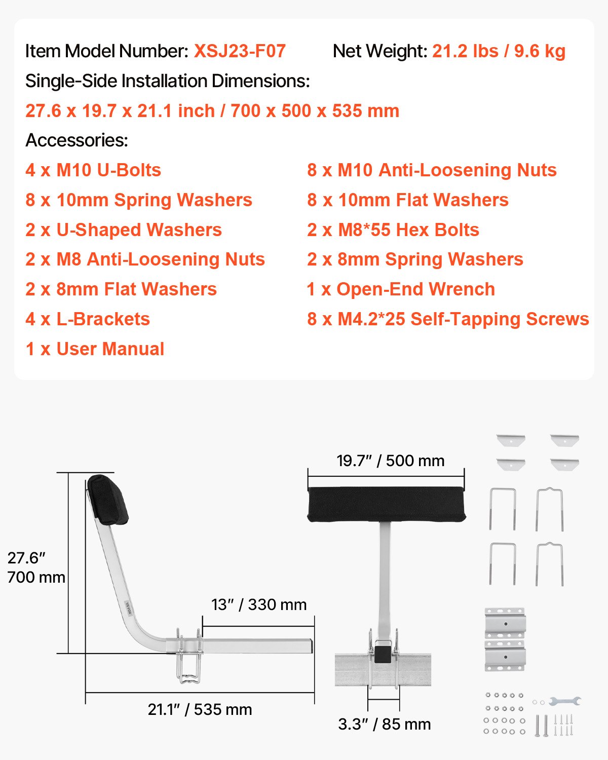Boat Trailer Guide, 2PCS Adjustable Short Bunk Guide-Ons, Hardened Steel Trailer Guide Poles with Soft V952-CTCDGTXTX000ZAVY0V0