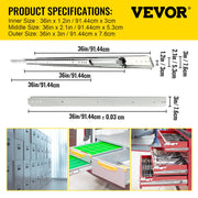 Drawer Slide Soft Close Drawer 1Pair 36" Ball Bearing Full Extension 500lb V952-CTDGBYCW50036FPZ4V0