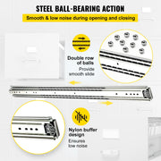 Drawer Slide Soft Close Drawer 1Pair 40" Ball Bearing Full Extension 500lb V952-CTDGBYCW500402FS6V0
