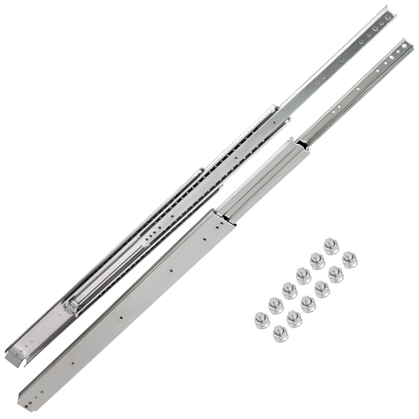 Drawer Slides, 1 Pair 42 Inch Heavy Duty Drawer Slides, Ball Bearing Side Mount Drawer Hardware Slides, 500 V952-CTDGBYCW50042RHEWV0