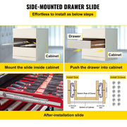 Drawer Slide Soft Close Drawer 1Pair 48" Ball Bearing Full Extension 500lb V952-CTDGBYCW500482ELXV0