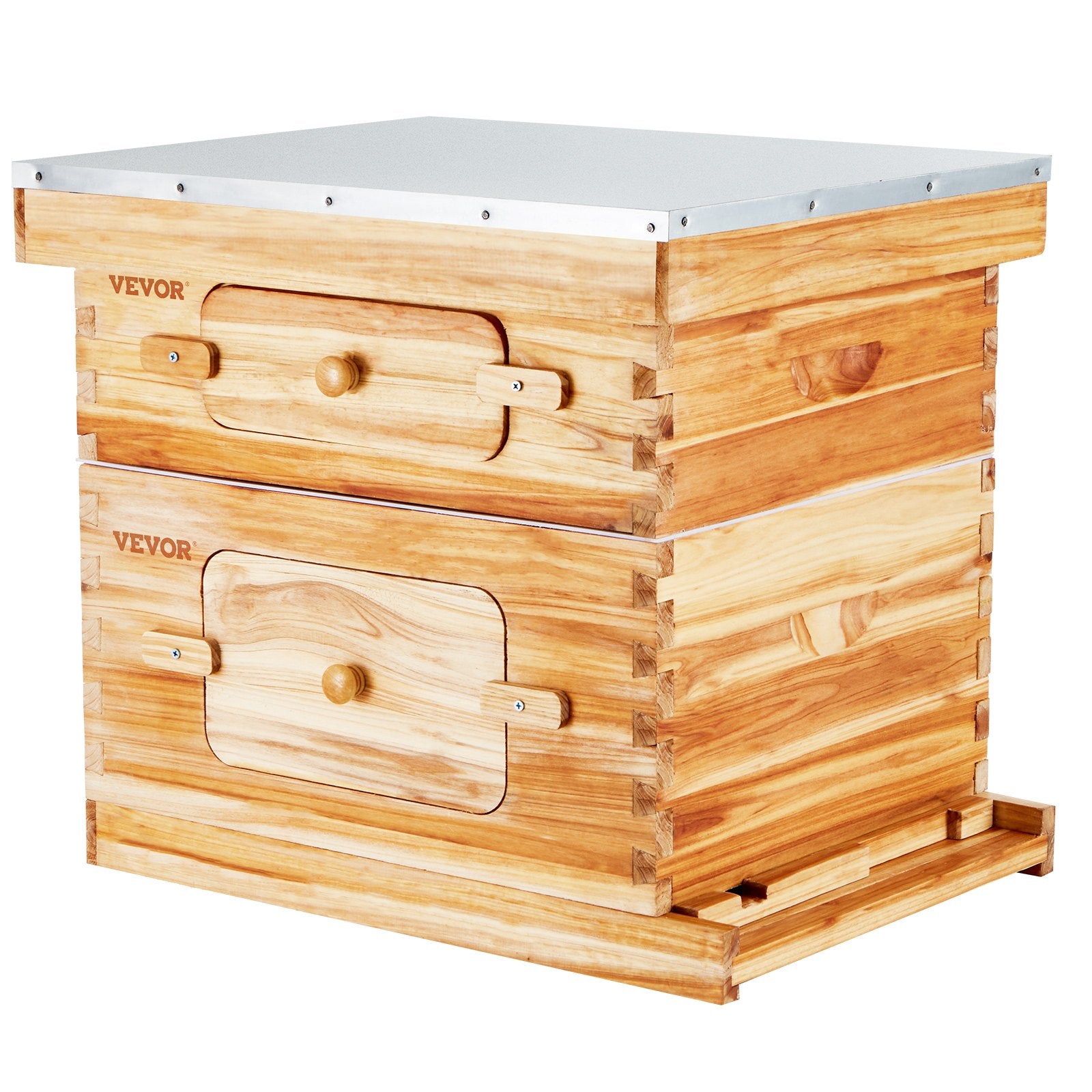 Bee Hive 20 Frame Bee Hives Starter Kit, Beeswax Coated Cedar Wood, 1 Deep + 1 Medium Bee Boxes Langstroth V952-CTFXSMSHX1ZHAS36XV0