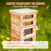 Bee Hive 40 Frame Bee Hives Starter Kit, Beeswax Coated Cedar Wood, 2 Deep + 2 Medium Bee Boxes Langstroth V952-CTFXSMSHX2ZH12ZO0V0
