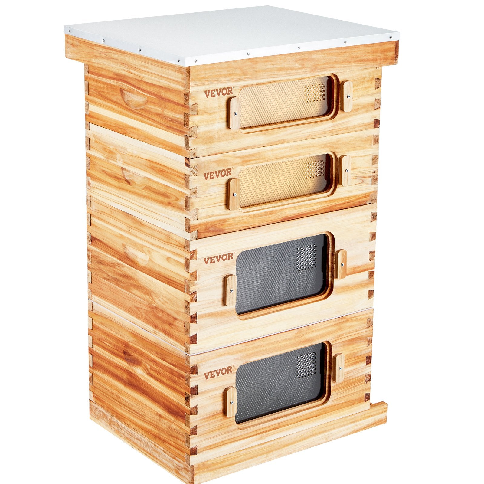 Bee Hive 40 Frame Bee Hives Starter Kit, Beeswax Coated Cedar Wood, 2 Deep + 2 Medium Bee Boxes Langstroth V952-CTFXSMSHX2ZH12ZO0V0