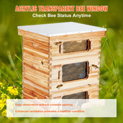 Bee Hive 30 Frame Bee Hives Starter Kit, Beeswax Coated Fir Wood, 2 Deep + 1 Medium Bee Boxes Langstroth V952-CTFXSMSHX2ZHGHAL4V0