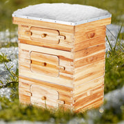 Bee Hive 30 Frame Bee Hives Starter Kit, Beeswax Coated Fir Wood, 2 Deep + 1 Medium Bee Boxes Langstroth V952-CTFXSMSHX2ZHGHAL4V0