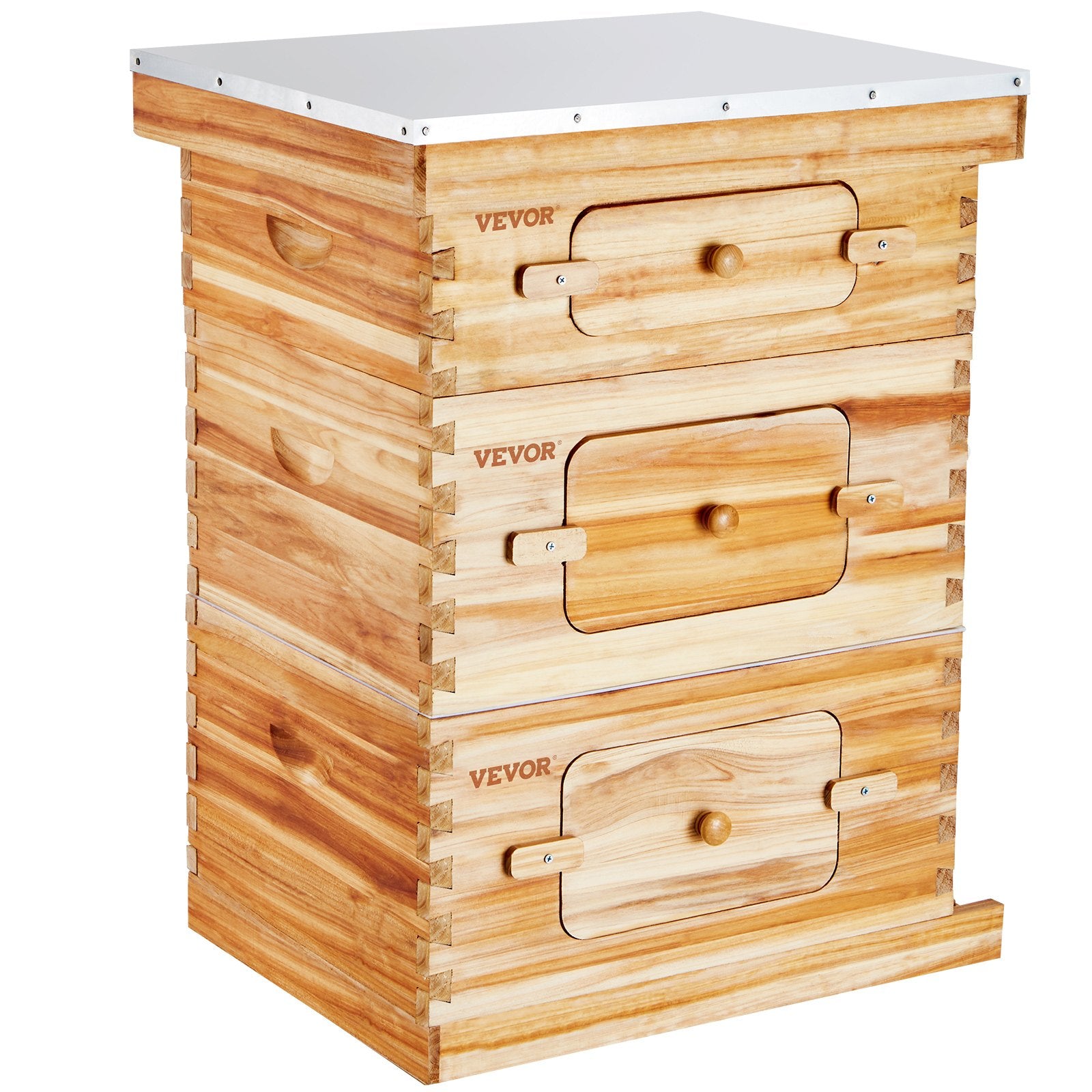 Bee Hive 30 Frame Bee Hives Starter Kit, Beeswax Coated Fir Wood, 2 Deep + 1 Medium Bee Boxes Langstroth V952-CTFXSMSHX2ZHGHAL4V0