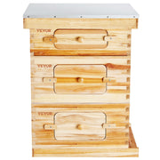 Bee Hive 30 Frame Bee Hives Starter Kit, Beeswax Coated Fir Wood, 2 Deep + 1 Medium Bee Boxes Langstroth V952-CTFXSMSHX2ZHGHAL4V0