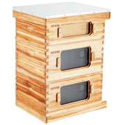 Bee Hive 30 Frame Bee Hives Starter Kit, Beeswax Coated Fir Wood, 2 Deep + 1 Medium Bee Boxes Langstroth V952-CTFXSMSHX2ZHGHAL4V0