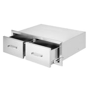 Outdoor Kitchen Drawers 30" W x 10" H x 20" D, Horizontal Double BBQ Access Drawers Stainless Steel with V952-CTG30X10X20000001V0