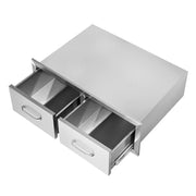 Outdoor Kitchen Drawers 30" W x 10" H x 20" D, Horizontal Double BBQ Access Drawers Stainless Steel with V952-CTG30X10X20000001V0