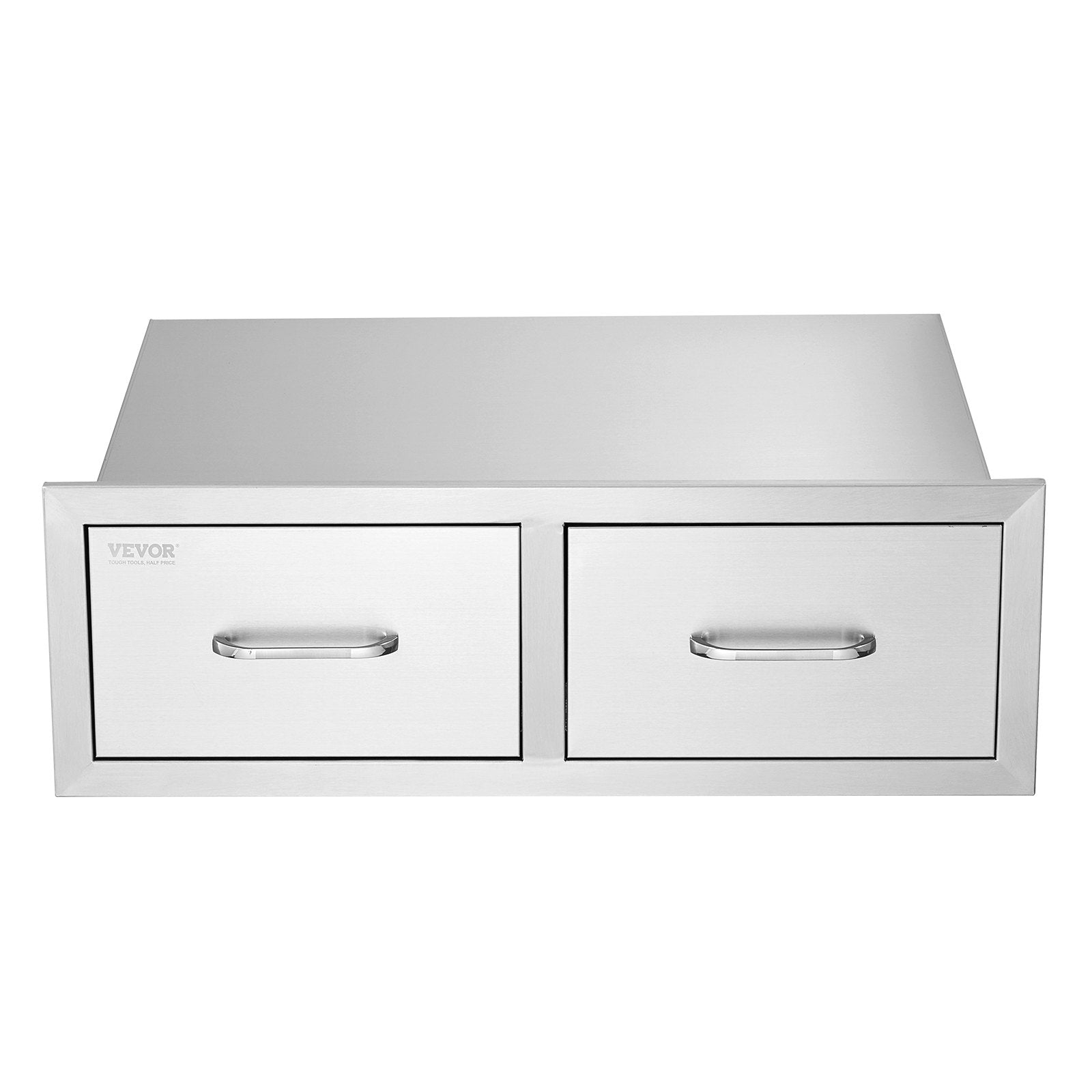 Outdoor Kitchen Drawers 30" W x 10" H x 20" D, Horizontal Double BBQ Access Drawers Stainless Steel with V952-CTG30X10X20000001V0
