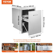 Pull Out Trash Drawer 50x58x57.4 cm Raised Style Trash Bin with Pull-Out Tray Stainless Steel Trash Drawer V952-CTGSHGLJCTG000001V0