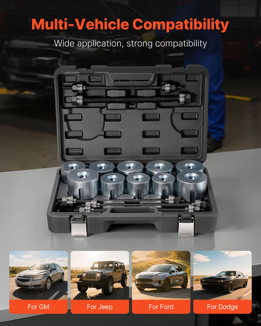 Pull and Press Sleeve Kit, 27 PCS, Steel Bush Removal Insertion Sleeve Tools with Carrying Case, Compatible V952-CTQCQTZ27JT0S6JTC002V0