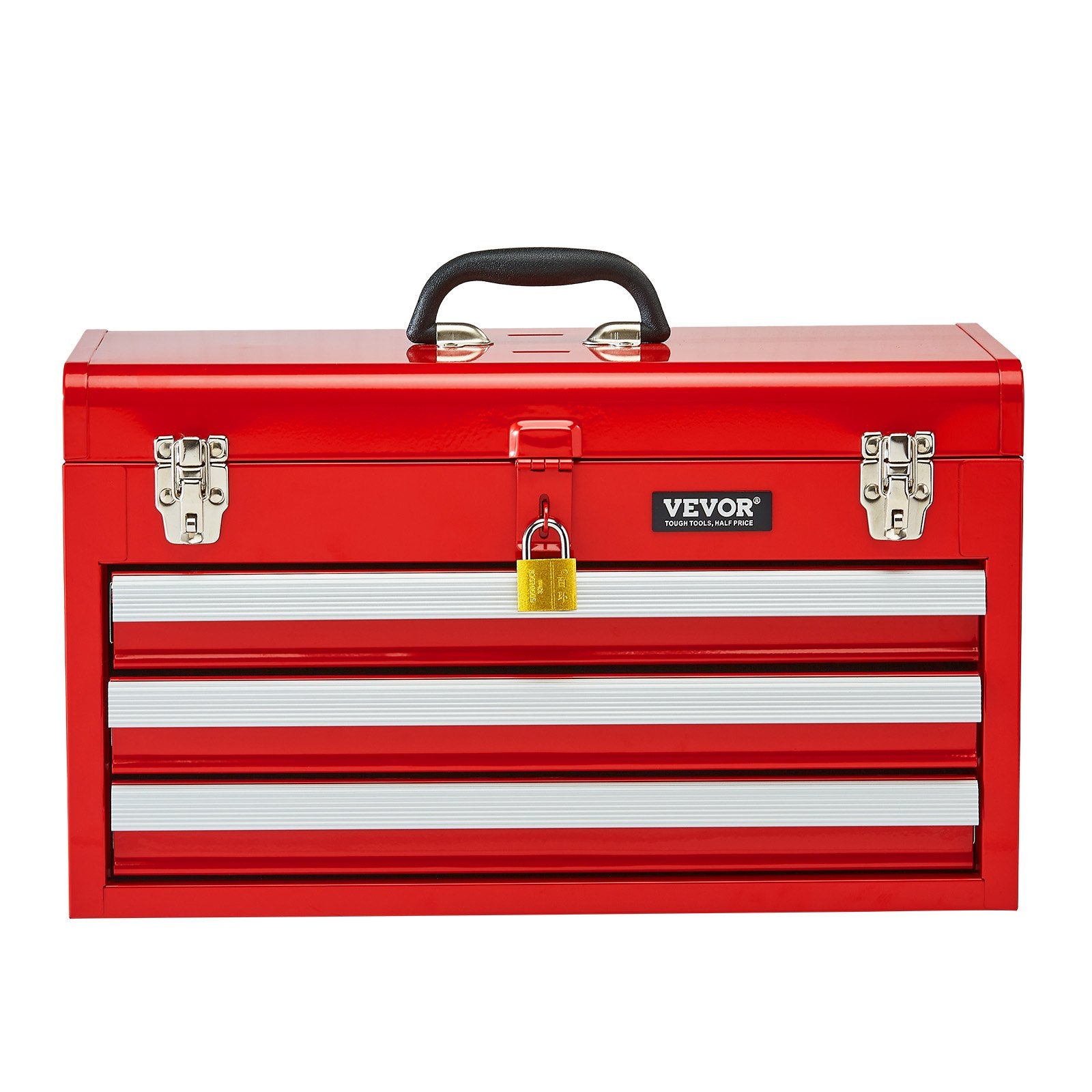 Tool Box 520 mm Portable Metal Tool Box 3 Drawers Tool Organizer Red V952-CTSBXSGJX20IEYVN5V0