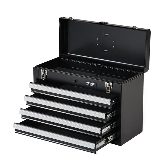 Metal Tool Box, 20.5-inch, Portable Metal Tool Box with 4 Drawers, Small Tool Chest with EVA Liners, Ball V952-CTSBXSGJX20ILXNNKV0