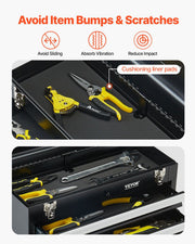 Metal Tool Box, 20.5-inch, Portable Metal Tool Box with 4 Drawers, Small Tool Chest with EVA Liners, Ball V952-CTSBXSGJX20ILXNNKV0