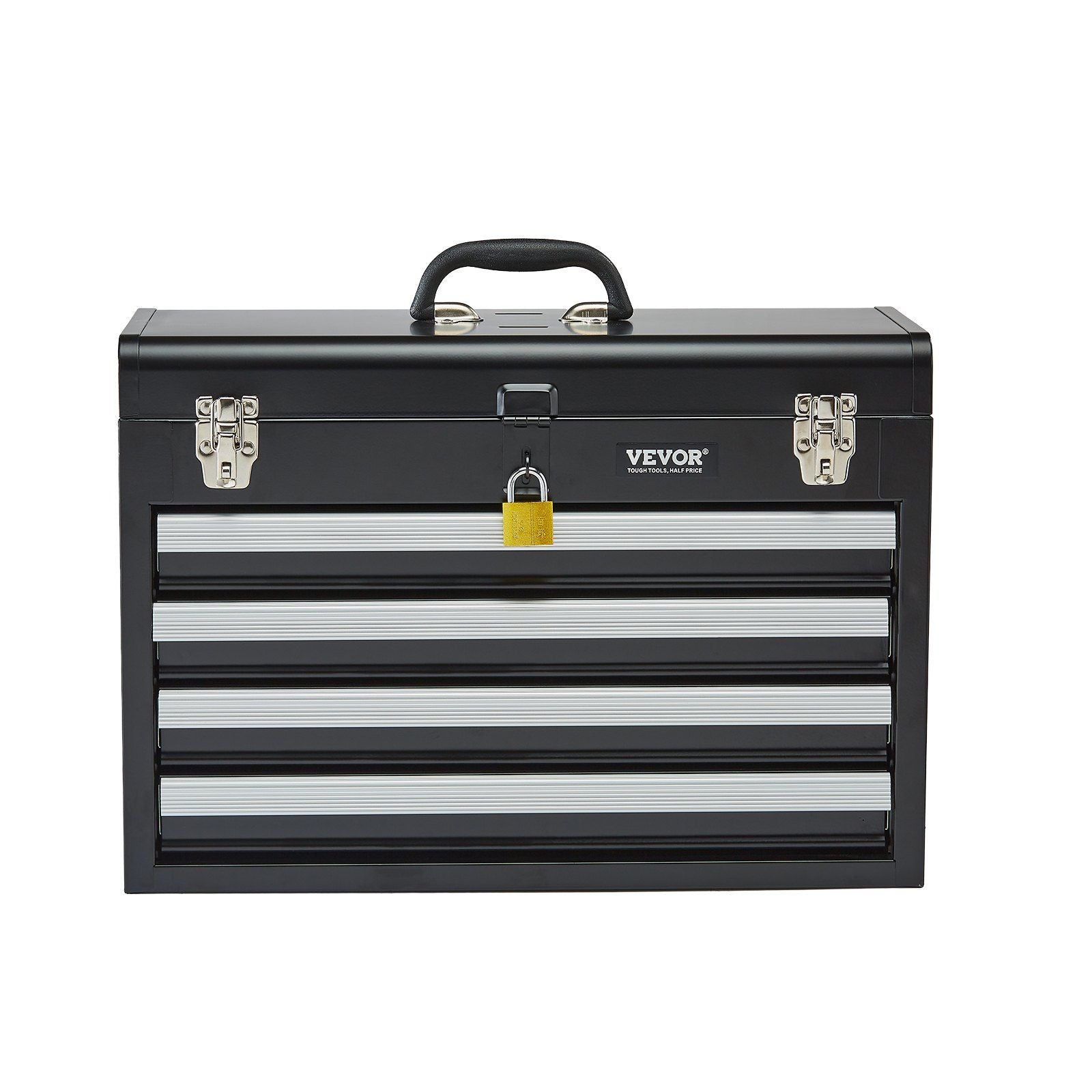Metal Tool Box, 20.5-inch, Portable Metal Tool Box with 4 Drawers, Small Tool Chest with EVA Liners, Ball V952-CTSBXSGJX20ILXNNKV0