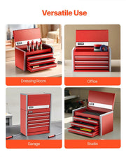 Metal Tool Box, 8.6-inch, Portable Metal Tool Box with 3 Drawers, Small Tool Chest with EVA Liners and PP V952-CTSBXSGJX86I00F7ZV0