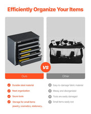 Metal Tool Box, 8.6-inch, Portable Metal Tool Box with 5 Drawers, Small Tool Chest with EVA Liners and PP V952-CTSBXSGJX86I4GRVMV0
