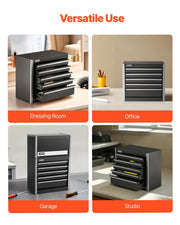 Metal Tool Box, 8.6-inch, Portable Metal Tool Box with 5 Drawers, Small Tool Chest with EVA Liners and PP V952-CTSBXSGJX86I4GRVMV0
