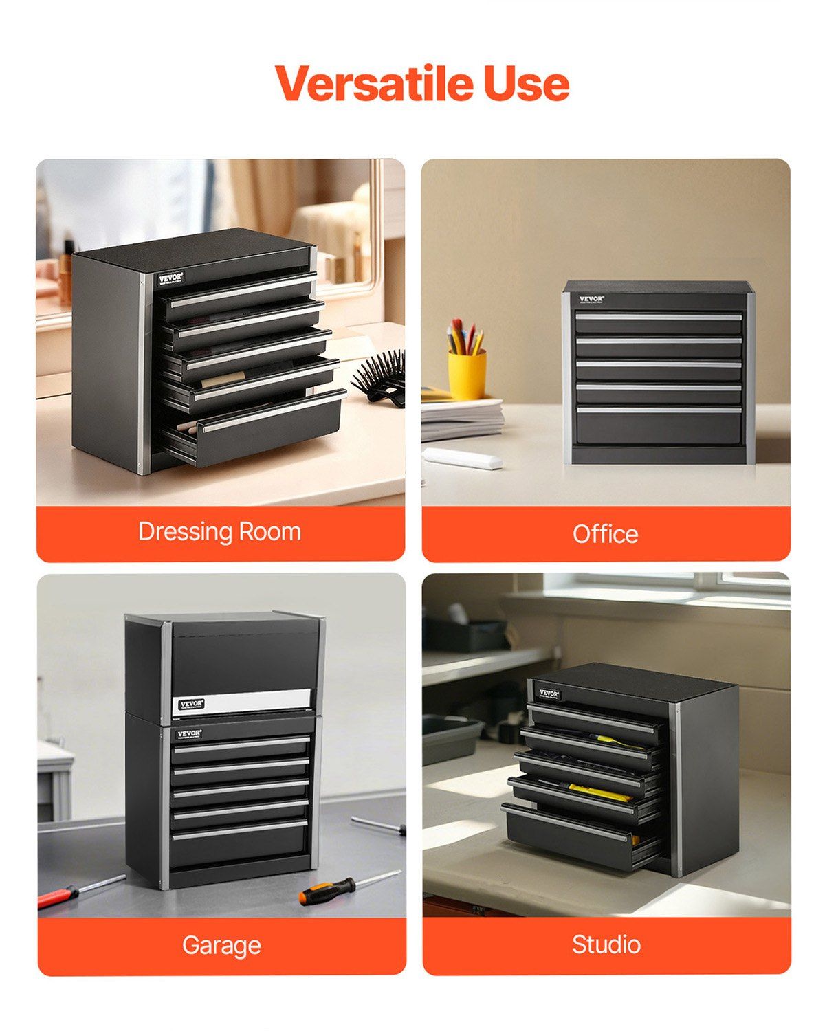 Metal Tool Box, 8.6-inch, Portable Metal Tool Box with 5 Drawers, Small Tool Chest with EVA Liners and PP V952-CTSBXSGJX86I4GRVMV0