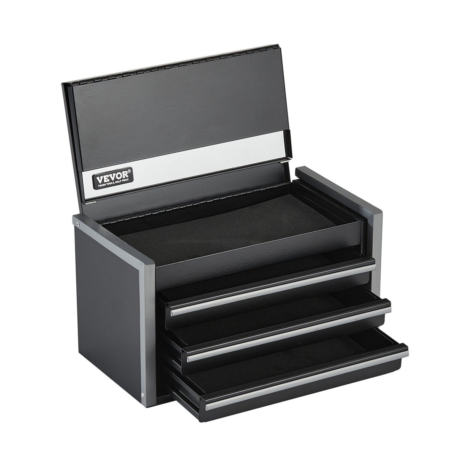 Metal Tool Box, 8.6-inch, Portable Metal Tool Box with 3 Drawers, Small Tool Chest with EVA Liners and PP V952-CTSBXSGJX86IACUDAV0