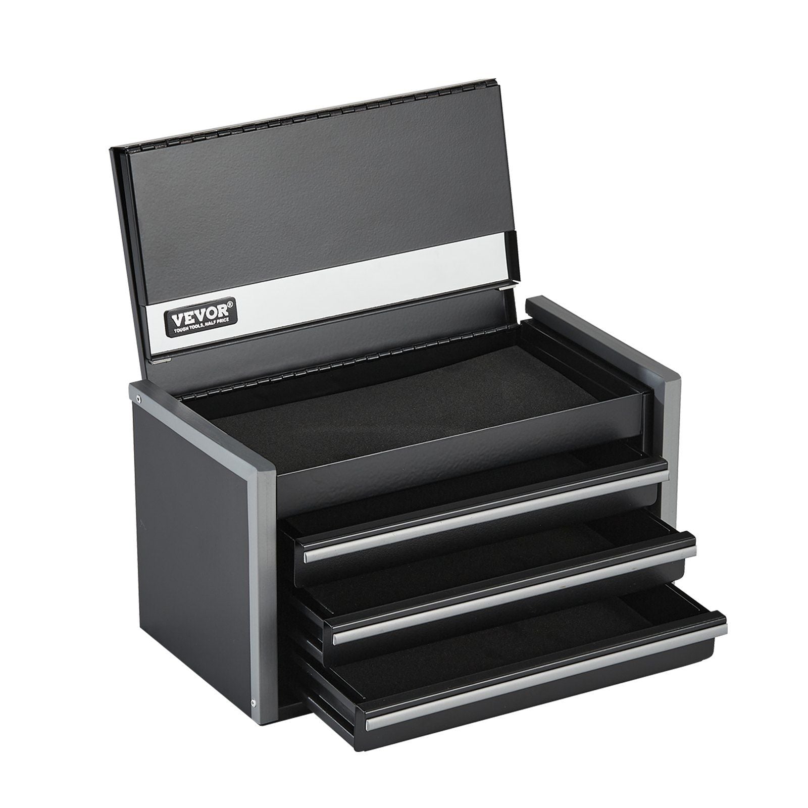 Metal Tool Box, 8.6-inch, Portable Metal Tool Box with 3 Drawers, Small Tool Chest with EVA Liners and PP V952-CTSBXSGJX86IACUDAV0