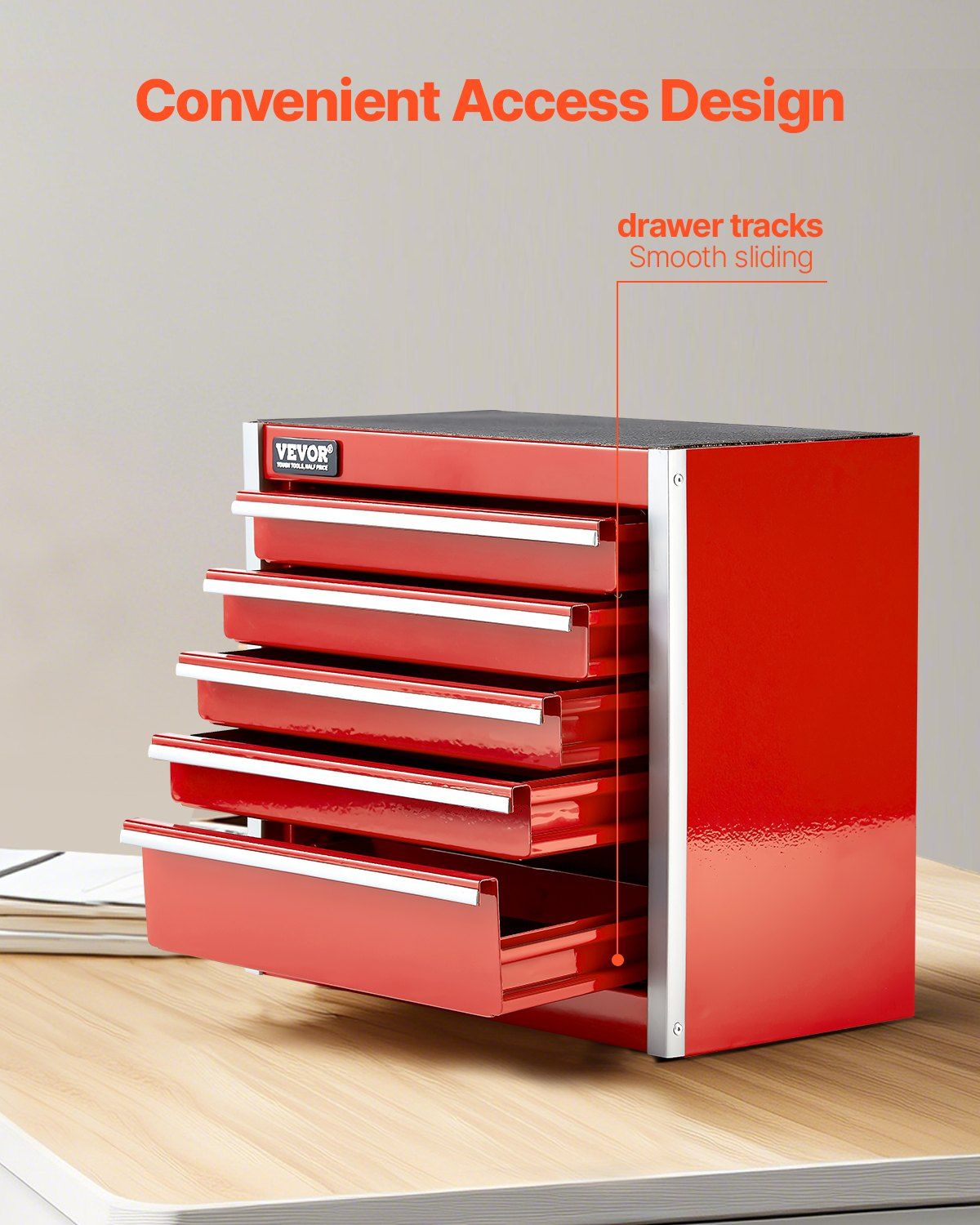 Metal Tool Box, 8.6-inch, Portable Metal Tool Box with 5 Drawers, Small Tool Chest with EVA Liners and PP V952-CTSBXSGJX86IY6PZFV0