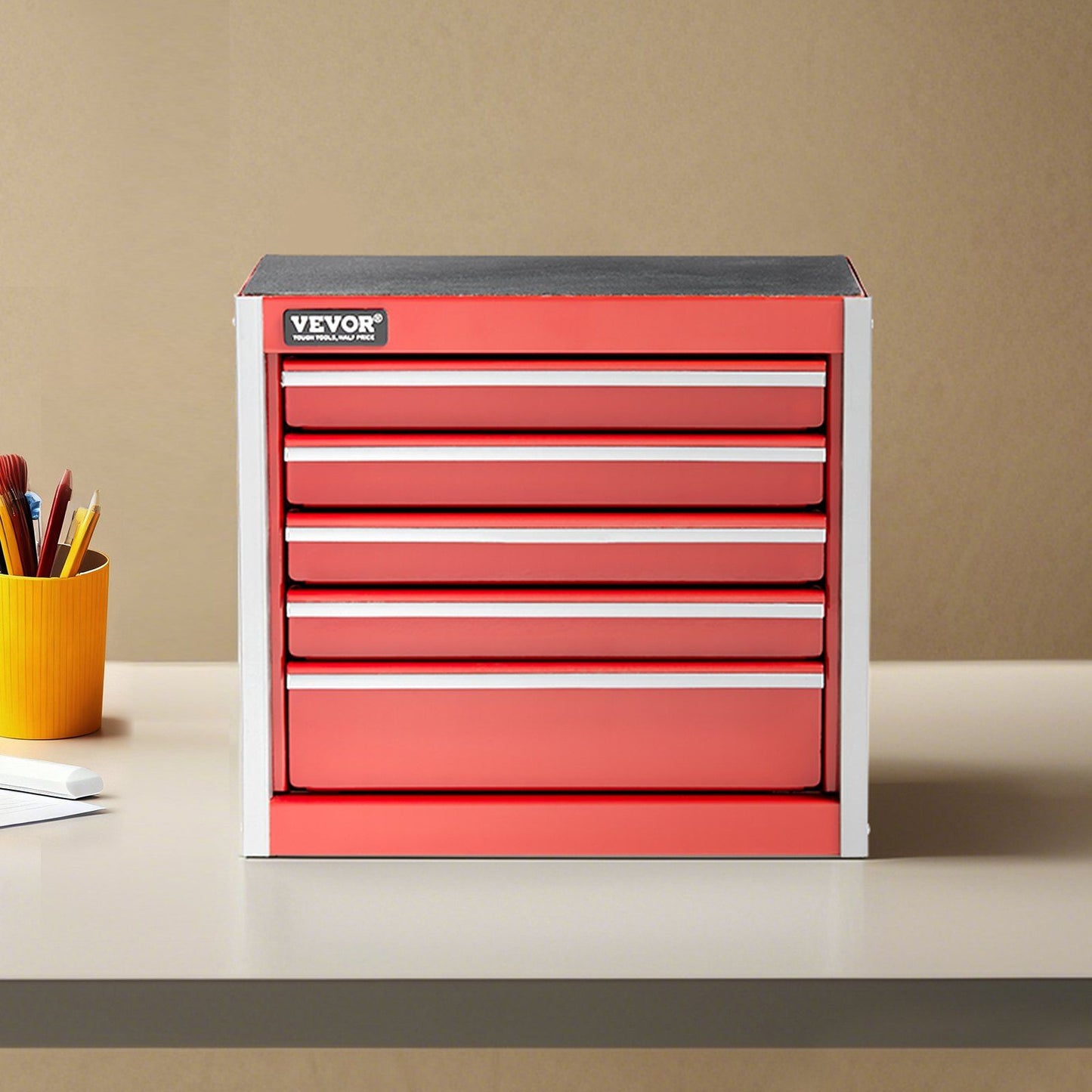 Metal Tool Box, 8.6-inch, Portable Metal Tool Box with 5 Drawers, Small Tool Chest with EVA Liners and PP V952-CTSBXSGJX86IY6PZFV0