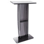 Acrylic Podium, 47" Tall, Acrylic Podium Stand with Wide Reading Surface & Storage Shelf, Floor-standing V952-CTSJTHSTMYK47UDDCV0