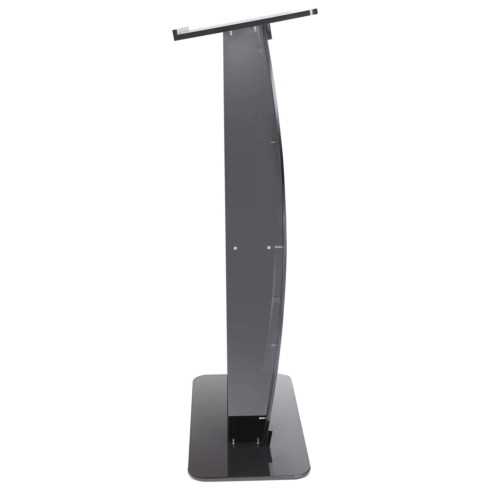 Acrylic Podium, 47" Tall, Acrylic Podium Stand with Wide Reading Surface & Storage Shelf, Floor-standing V952-CTSJTHSTMYK47UDDCV0