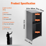 Podium Stand, 47 in Hostess Stand with 4 Rolling Wheels, Wood Podium with Storage Shelves, and Slant Desktop, V952-CTSJTHSYMDF47ZN65V0