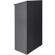 Podium Stand, 47 in Hostess Stand with 4 Rolling Wheels, Wood Podium with Storage Shelves, and Slant Desktop, V952-CTSJTHSYMDF47ZN65V0