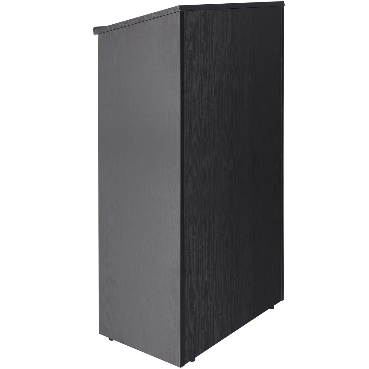 Podium Stand, 47 in Hostess Stand with 4 Rolling Wheels, Wood Podium with Storage Shelves, and Slant Desktop, V952-CTSJTHSYMDF47ZN65V0