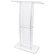 Acrylic Podium, 47" Tall, Clear Acrylic Podium Stand with Wide Reading Surface & Storage Shelf, V952-CTSJTYKLBST47YW3EV0
