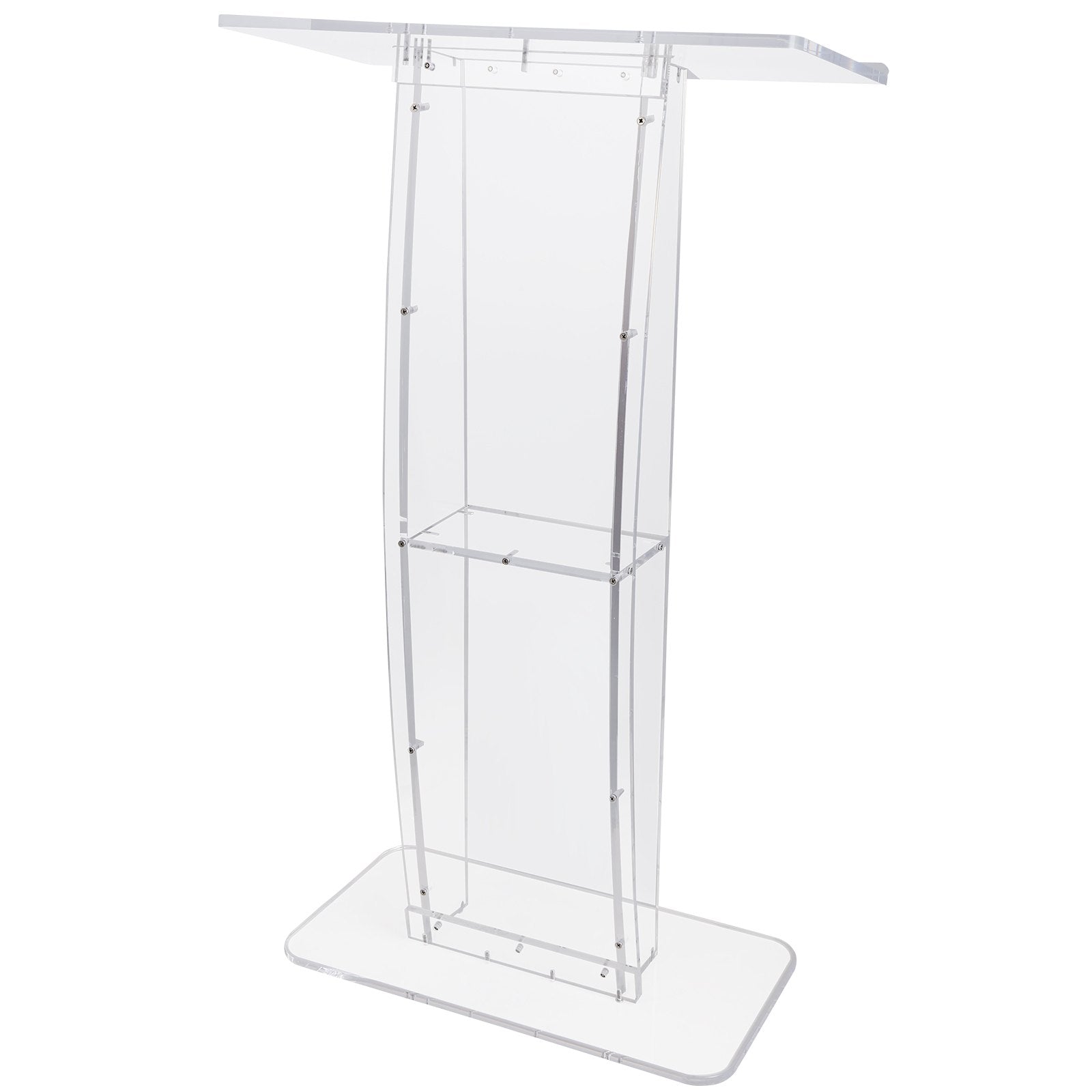 Acrylic Podium, 47" Tall, Clear Acrylic Podium Stand with Wide Reading Surface & Storage Shelf, V952-CTSJTYKLBST47YW3EV0