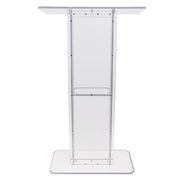 Acrylic Podium, 47" Tall, Clear Acrylic Podium Stand with Wide Reading Surface & Storage Shelf, V952-CTSJTYKLBST47YW3EV0