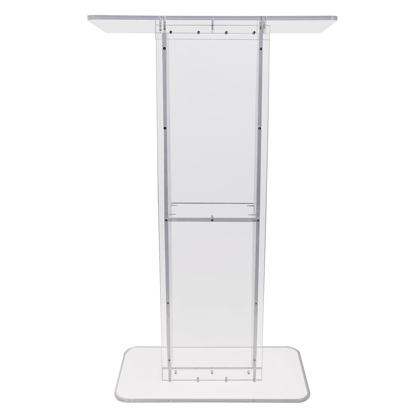 Acrylic Podium, 47" Tall, Clear Acrylic Podium Stand with Wide Reading Surface & Storage Shelf, V952-CTSJTYKLBST47YW3EV0