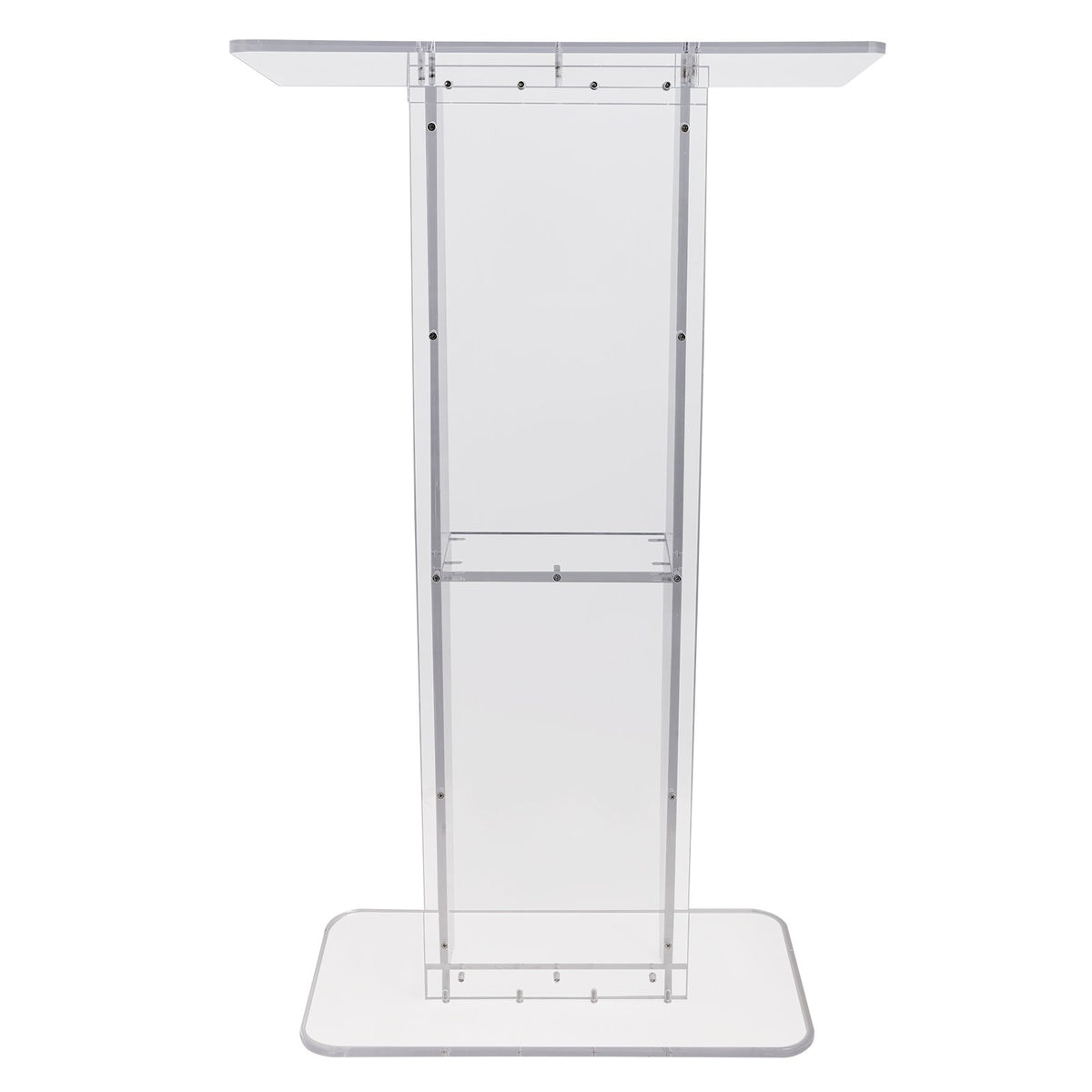 Acrylic Podium, 47" Tall, Clear Acrylic Podium Stand with Wide Reading Surface & Storage Shelf, V952-CTSJTYKLBST47YW3EV0