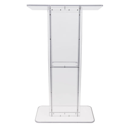 Acrylic Podium, 47" Tall, Clear Acrylic Podium Stand with Wide Reading Surface & Storage Shelf, V952-CTSJTYKLBST47YW3EV0