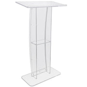 Acrylic Podium, 47" Tall, Clear Acrylic Podium Stand with Wide Reading Surface & Storage Shelf, V952-CTSJTYKLBST47YW3EV0