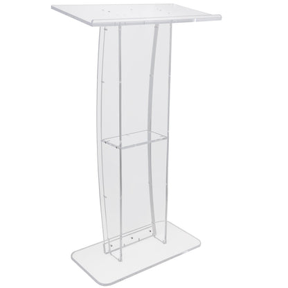 Acrylic Podium, 47" Tall, Clear Acrylic Podium Stand with Wide Reading Surface & Storage Shelf, V952-CTSJTYKLBST47YW3EV0